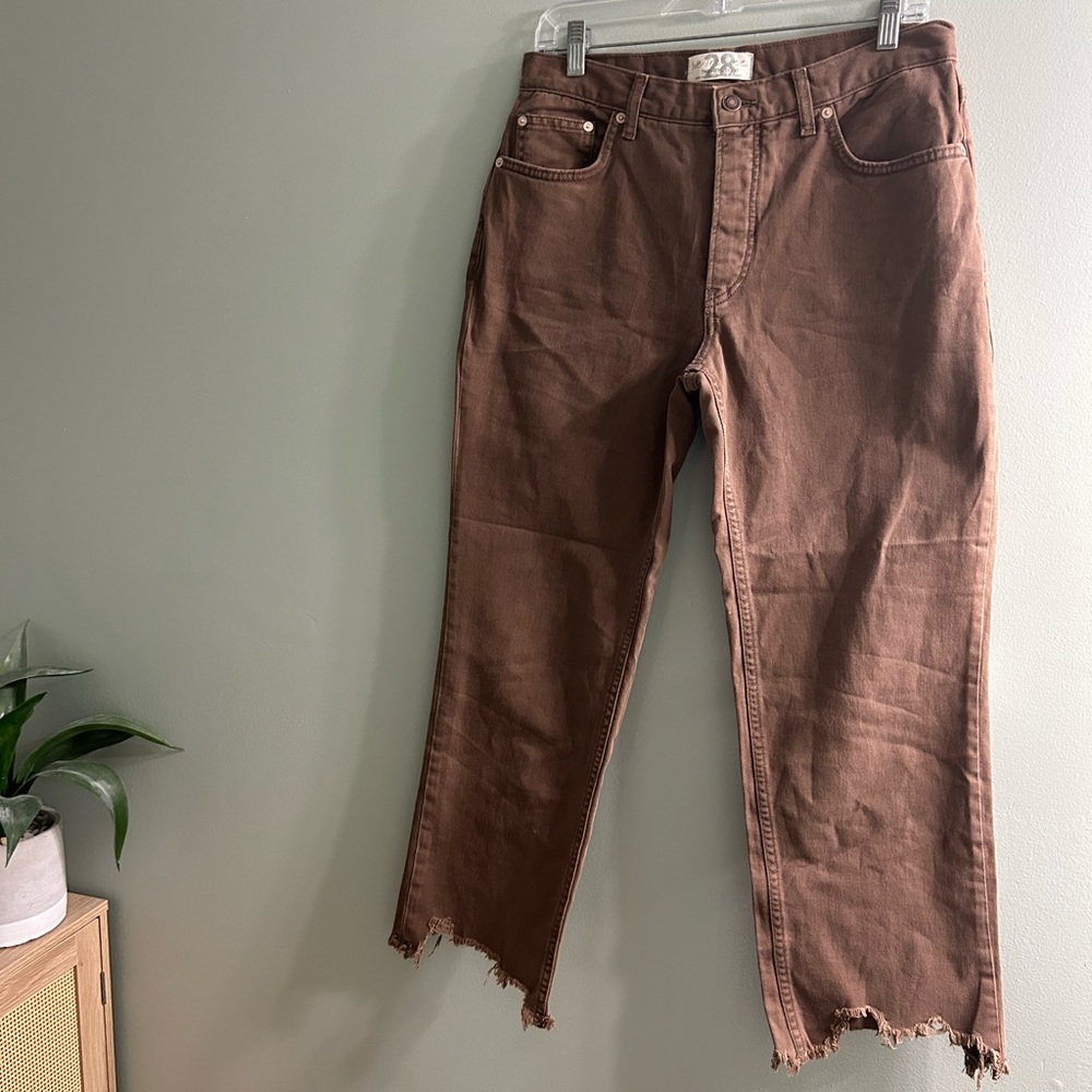 Free people we the free Maggie mid rise straight leg Jean brown